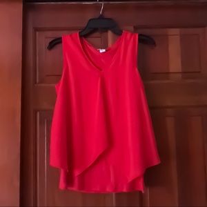 🌸Bar III Sleeveless Flutter-Overlay Blouse